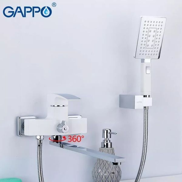 Змішувач для ванни GAPPO G2207-7, білий/хром G2207-7 фото
