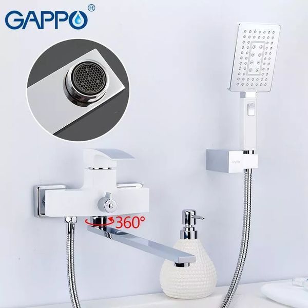 Змішувач для ванни GAPPO G2207-7, білий/хром G2207-7 фото