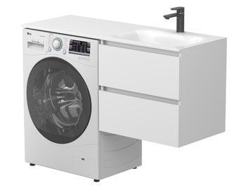 Тумба підвісна LUMO Біла матова з умивальником JESSEL 1200 R Miraggio 8815214 фото