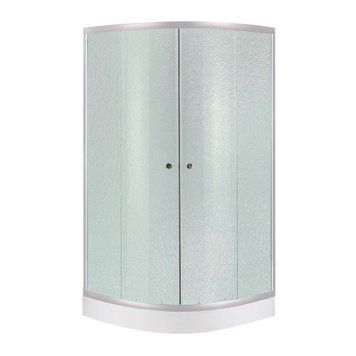 Душова кабіна Lidz Latwa SC90x90.SAT.LOW.FR, скло Frost 4 мм + Lidz Душовий піддон KAPIELKA ST90x90x15 LLASC9090SLFSET фото