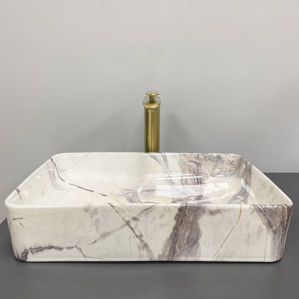 Умивальник (раковина) VBI TRIEST 50 SAND GLOSSY накладний VBI-012712 фото