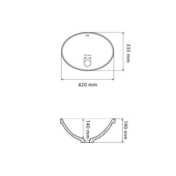 Умивальник (раковина) VBI MESTRE WHITE врізний VBI-018009 фото