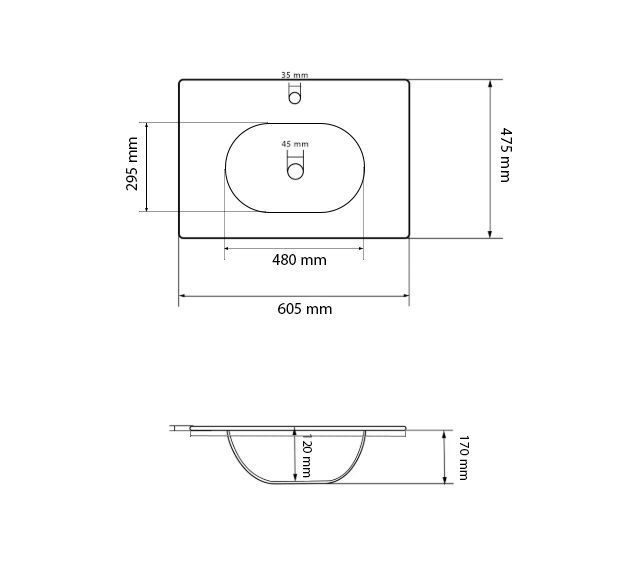 Умивальник (раковина) VBI PORDENONE WHITE врізний VBI-018047 фото