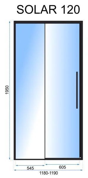 Душові двері REA SOLAR 120 GOLD REA-K6548 фото
