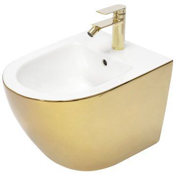 Підвісне біде REA CARLO MINI GOLD WHITE REA-C2288 фото