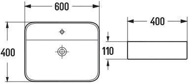 Умивальник (раковина) MEXEN SOFIA 60 WHITE накладний підвісний MEX-22156000 фото