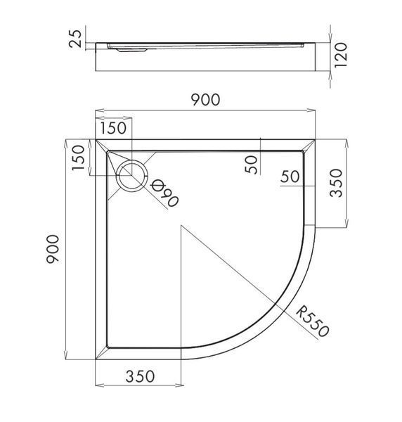піддон Omnires Camden 90x90 (CAMDEN90/OBP) CAMDEN90/OBP фото