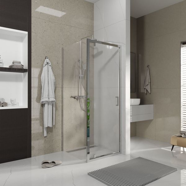 Душові двері відкривні, одноелементні Line Pro 800 мм, chrome, скло 6мм clear 7eab3216-5ec2-11ef-bb6b-a0423f42a789 фото