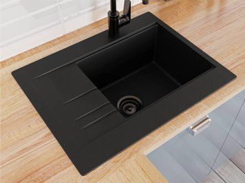 Кухонна мийка BODRUM 650 black shine Miraggio 0002300 фото