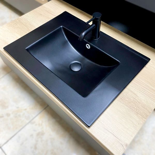 Умивальник (раковина) VBI FERRARA 60 BLACK MATT врізний VBI-018042 фото