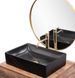 Умивальник (раковина) REA INGA BLACK MARBLE MATT накладний * REA-U8006 фото 3
