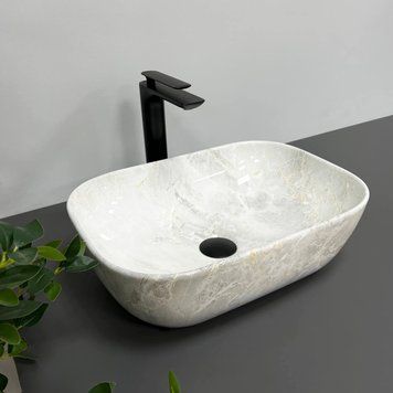 Умивальник (раковина) VBI RAVENNA LIGHT STONE GLOSSY накладний VBI-011206 фото