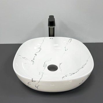 Умивальник (раковина) VBI BERGAMO S MARMO GLOSSY накладний VBI-012502 фото