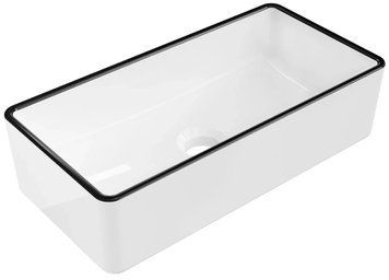 Умивальник (раковина) MEXEN NADIA 46 WHITE BLACK EDGE накладний MEX-21614607 фото