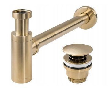 Сифон для раковини REA BRUSHED GOLD універсальний + CLICK-CLACK REA-A8586 фото