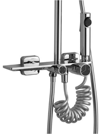 Душовий гарнітур REA HELIX CHROME хром з виливом REA-P6620 фото