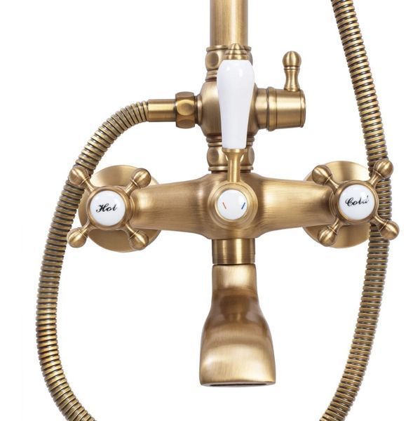Душовий гарнітур REA BERGAMO ANTIQUE BRONZE з виливом REA-P5002 фото