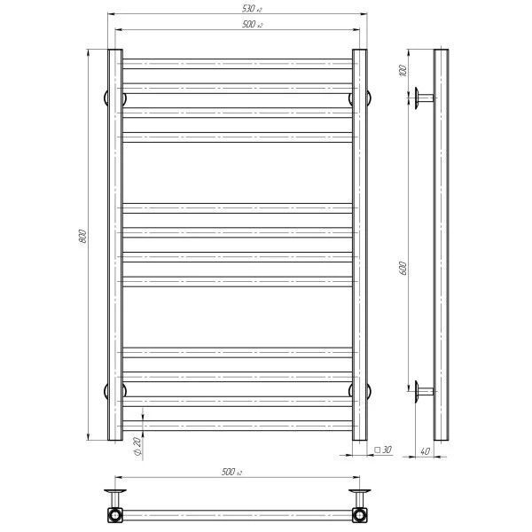 Рушникосушка електрична Pola 800/500 EPL.80.50.12 фото