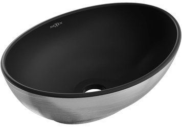 Умивальник (раковина) MEXEN ELZA SILVER BRUSHED BLACK MATT накладний MEX-21014023 фото