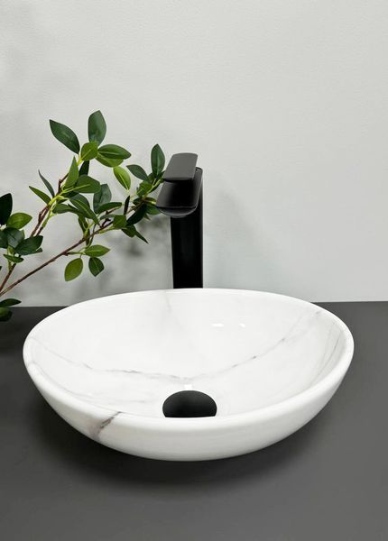 Умивальник (раковина) VBI PARMA S MARBLE NATURE GLOSSY накладний VBI-011002 фото