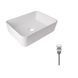 Комплект Qtap Tern: Раковина накладна прамокутна 480х370х135 мм White + Донний клапан PU02 QT17112074WN47301 фото 1