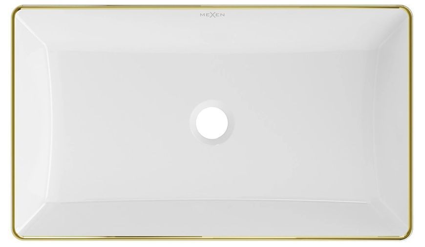 Умивальник (раковина) MEXEN NADIA 60 WHITE GOLD EDGE накладний MEX-21616005 фото