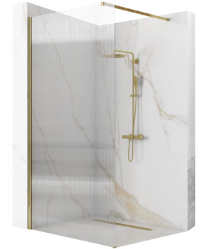 Душова стінка REA AERO 100 INTIMO BRUSHED GOLD REA-K4126 фото
