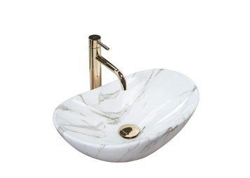Умивальник (раковина) REA ROYAL MINI SHINY AIAX накладний мармур REA-U5063 фото
