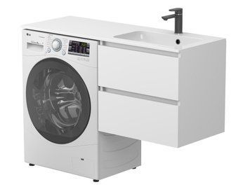 Тумба підвісна LUMO Біла матова з умивальником DELLA 1200 R Miraggio 8815209 фото