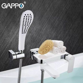 Змішувач для ванни GAPPO G3248, білий/хром G3248 фото
