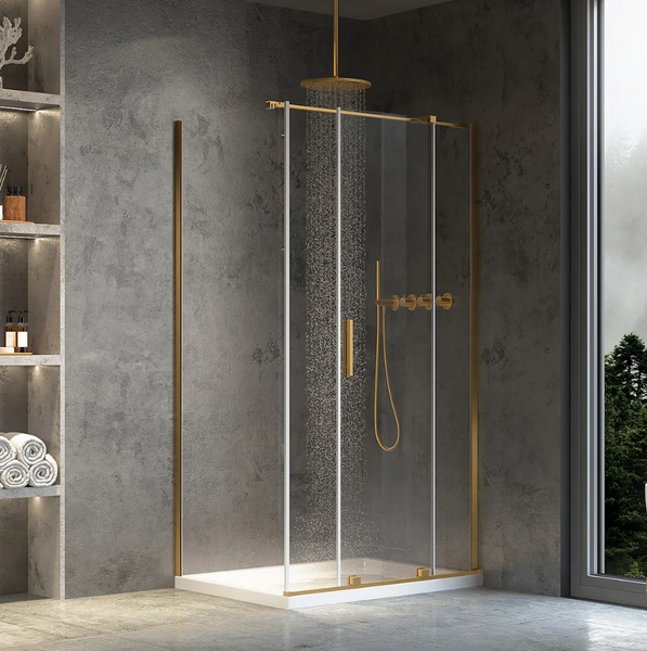 Душова кабіна REA MONTANA 140х100 BRASHED GOLD KPL-K2521 фото