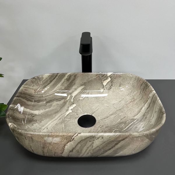 Умивальник (раковина) VBI RAVENNA JASPER GLOSSY накладний VBI-011211 фото