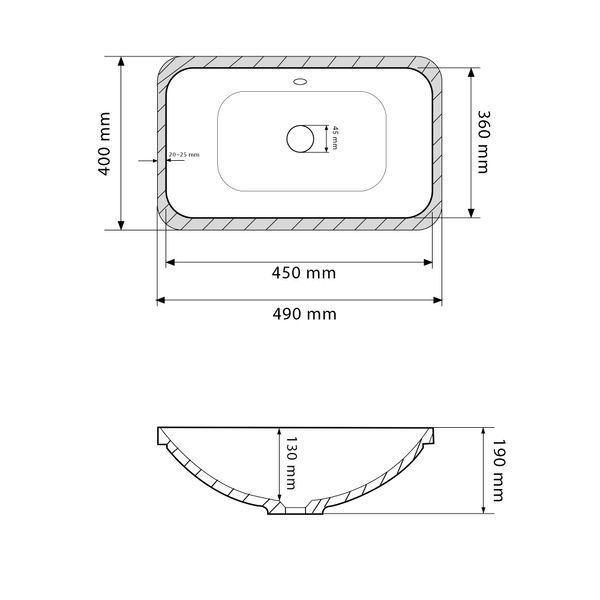 Умивальник (раковина) VBI MODIKA WHITE врізний VBI-018027 фото