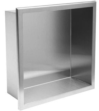 Вбудована полиця REA 30X30 NICKEL BRUSHED з обідком REA-05600 фото