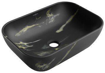 Умивальник (раковина) MEXEN RITA BLACK MARBLE MATТ накладний * MEX-21084588 фото