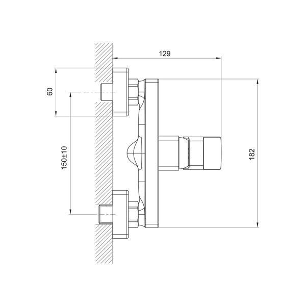 CUBE змішувач для душу, Black Matt 8701bf10-4e50-11ef-bb6b-a0423f42a789 фото