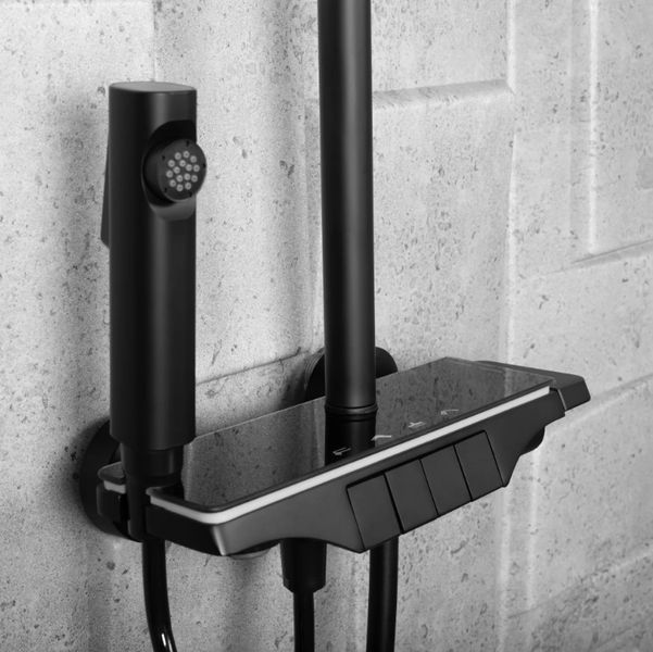 Душовий гарнітур REA SAVIO LED BLACK з термостатом REA-P8410 фото