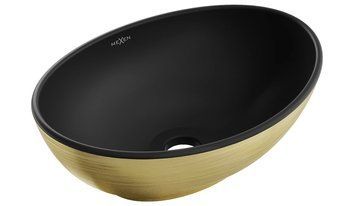 Умивальник (раковина) MEXEN ELZA BRUSHED GOLD BLACK MATT накладний MEX-21014027 фото
