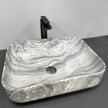 Умивальник (раковина) VBI PALERMO GREY ONYX GLOSSY накладний VBI-012303 фото