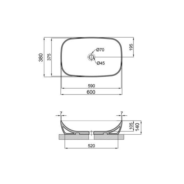 Раковина-чаша Qtap Cardinal 600х380х140 мм White QT04116257W QT04116257W фото