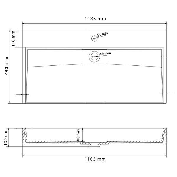 Умивальник (раковина) VBI VIESTE 120 GREY MATT накладний VBI-016803 фото