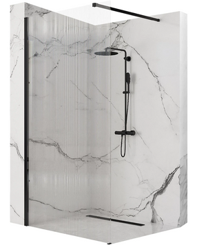 Душова стінка REA AERO 100 INTIMO BLACK REA-K4121 фото
