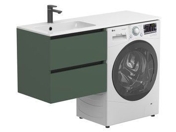 Тумба підвісна LUMO Ліс зелений з умивальником DELLA 1200 L Miraggio 8815234 фото