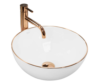 Умивальник (раковина) REA STELLA ROSE GOLD EDGE накладний * REA-U7444 фото
