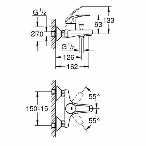 Змішувач для ванни BauCurve 23599000 Grohe 23599000 фото