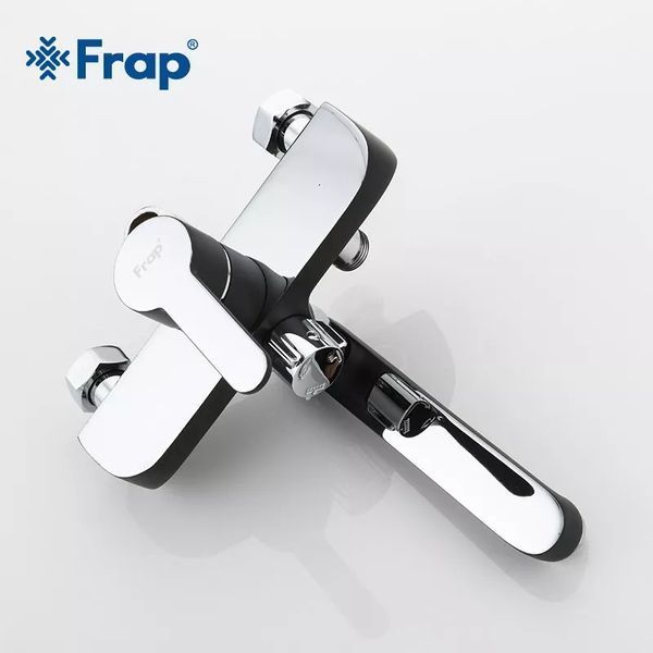 Душева система Frap F2442, поворотний вилив - перемикач на лійку, 3 режими, чорний/хром F2442 фото