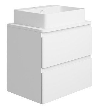 Тумба консольна біла STYLE 60cм з умивальником Kvadro 50см 2125130109 фото