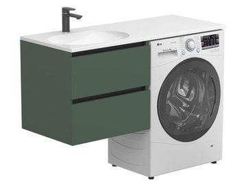 Тумба підвісна LUMO Ліс зелений з умивальником NEW YORK 1200 L Miraggio 8815235 фото