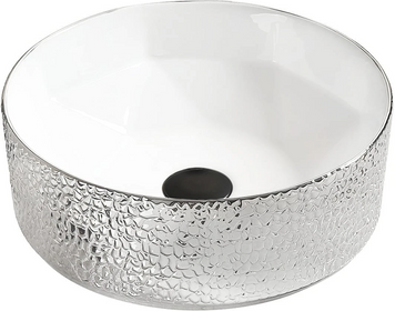 Умивальник (раковина) MEXEN CLARISA SILVER WHITE із візерунком накладної MEX-22074154 фото
