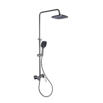 Душова система універсальна Qtap Gemini на три споживачі (з виливом) QTGEM111GMB45688 Gunmetal Black PVD QTGEM111GMB45688 фото